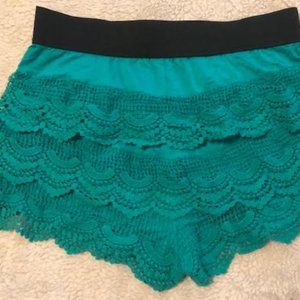 Green crochet/lace? shorts
